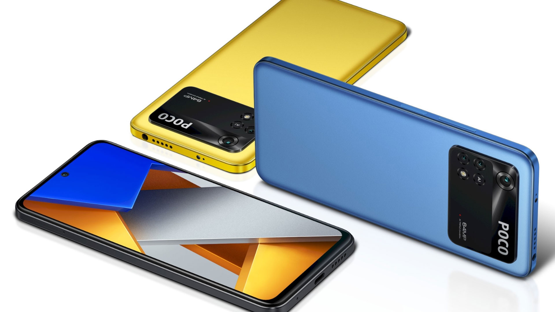 گوشی Xiaomi Poco M4 Pro در مدل‌های زرد و آبی