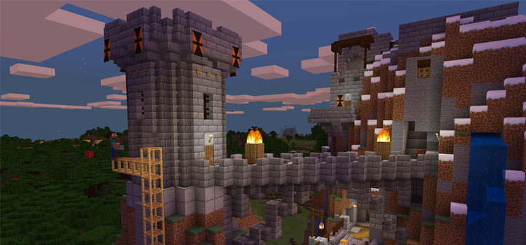ساخت قلعه در بازی موبایل Minecraft