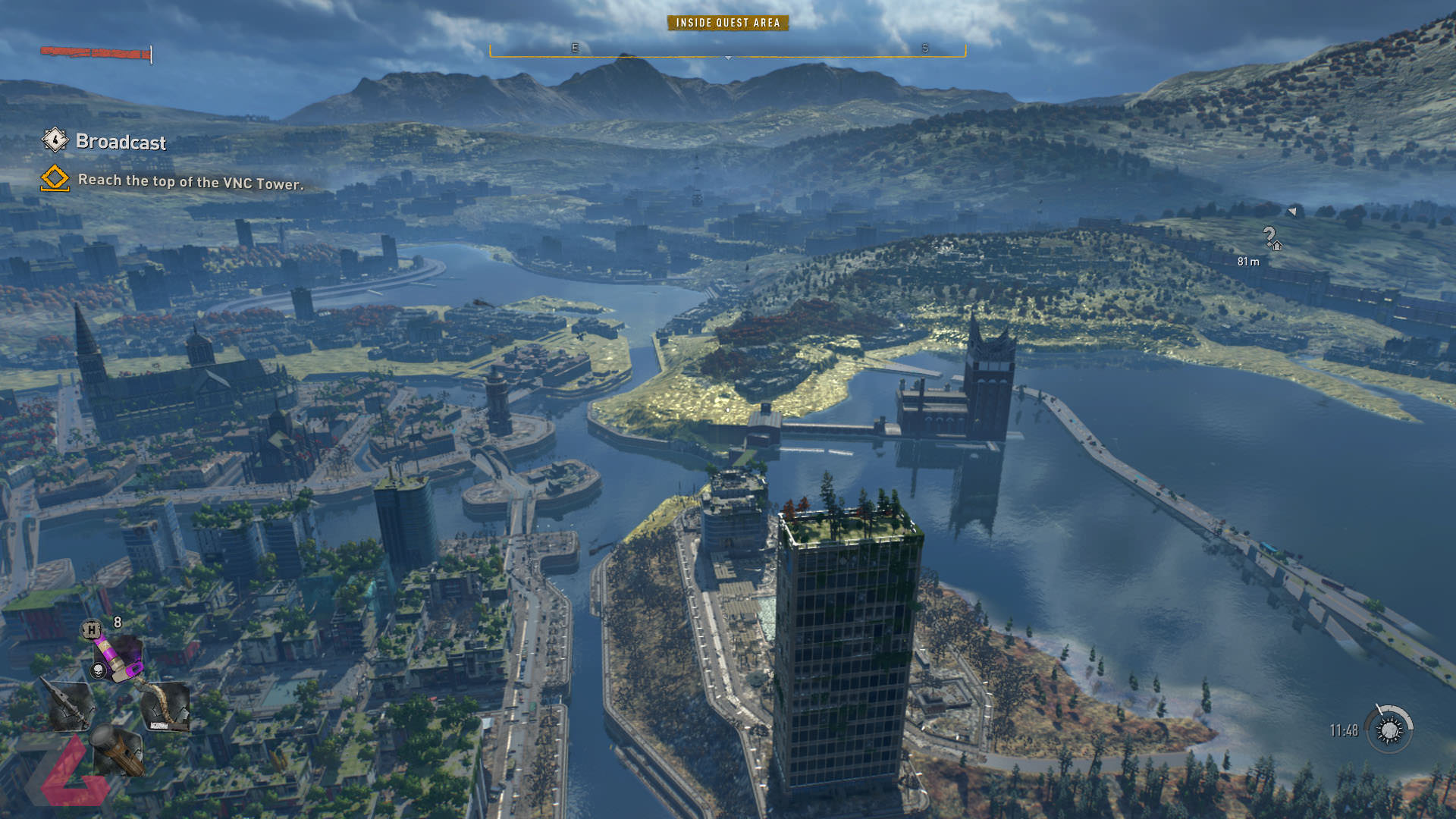 نمای از بالای شهر در بازی دایینگ لایت ۲