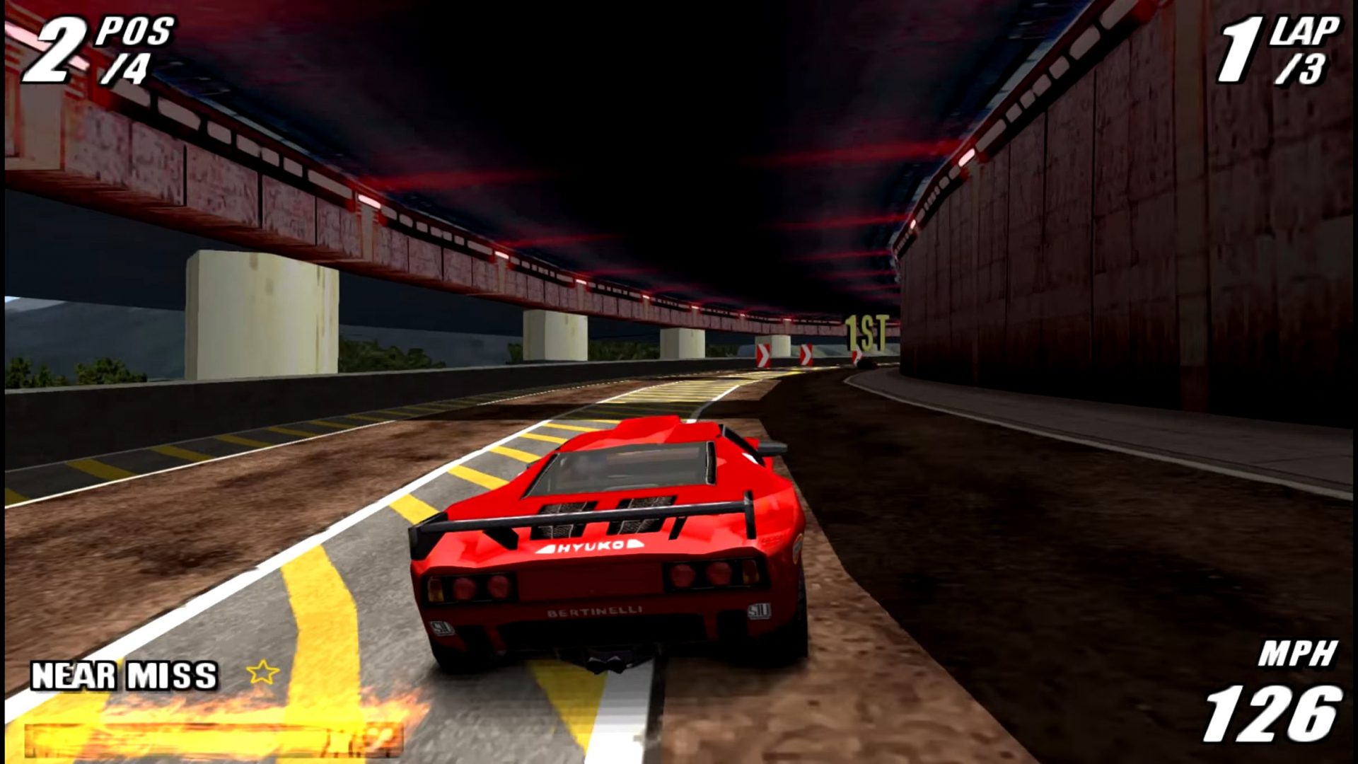 رانندگی در تونل اتوبان در بازی Burnout Legends