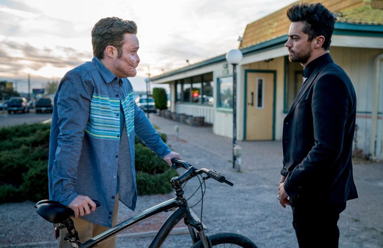 Ian Colletti as Arseface, Dominic Cooper as Jesse Custer - Preacher _ Season 1, Episode 4  - Photo Credit: Lewis Jacobs/Sony Pictures Television/AMC