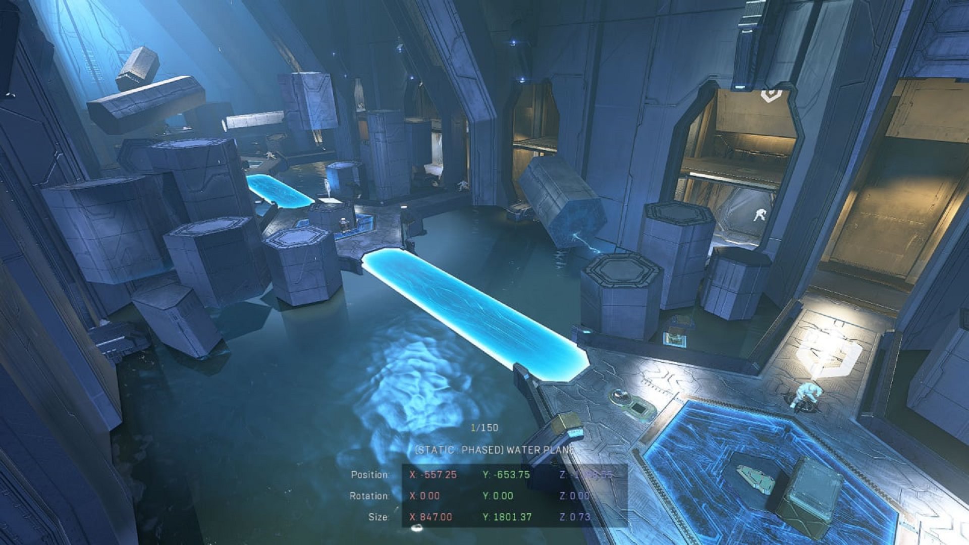 یک نقشه حالت فورج بازی Halo Infinite با آب