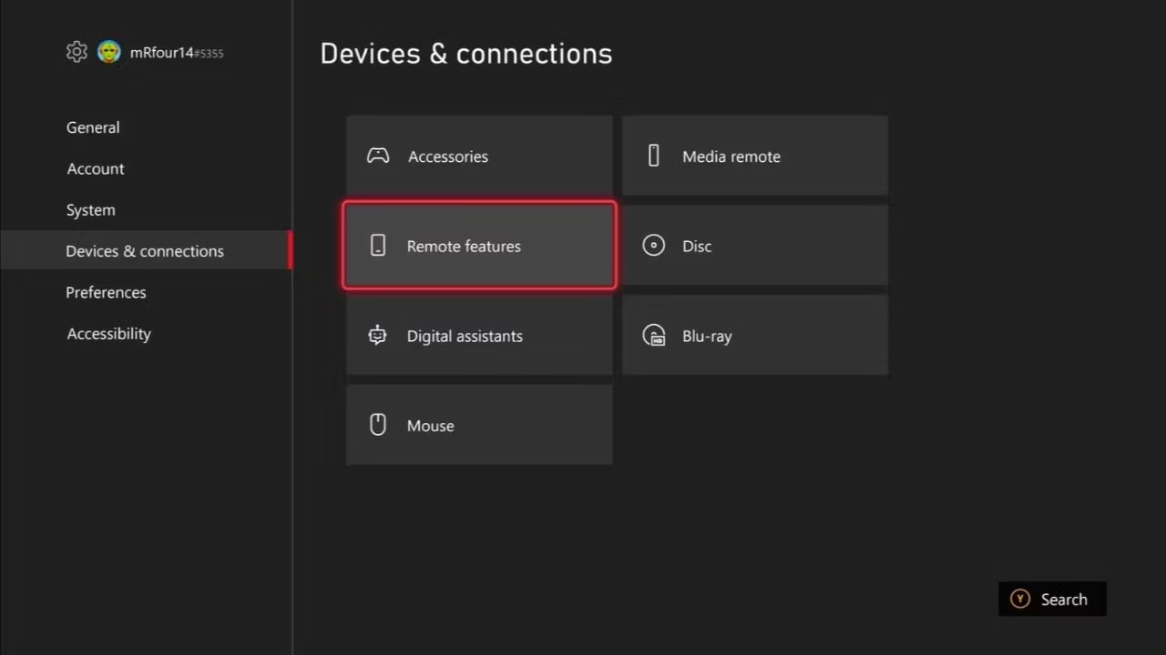 گزینههای Devices and Connections برای Xbox Series X استفاده از لپ تاپ به عنوان مانیتور ایکس باکس