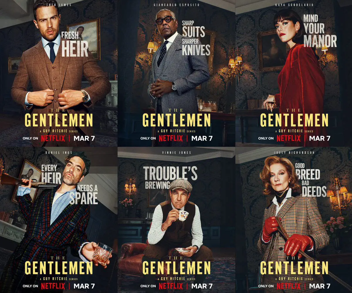 پوسترهای شخصیت‌های سریال The Gentlemen