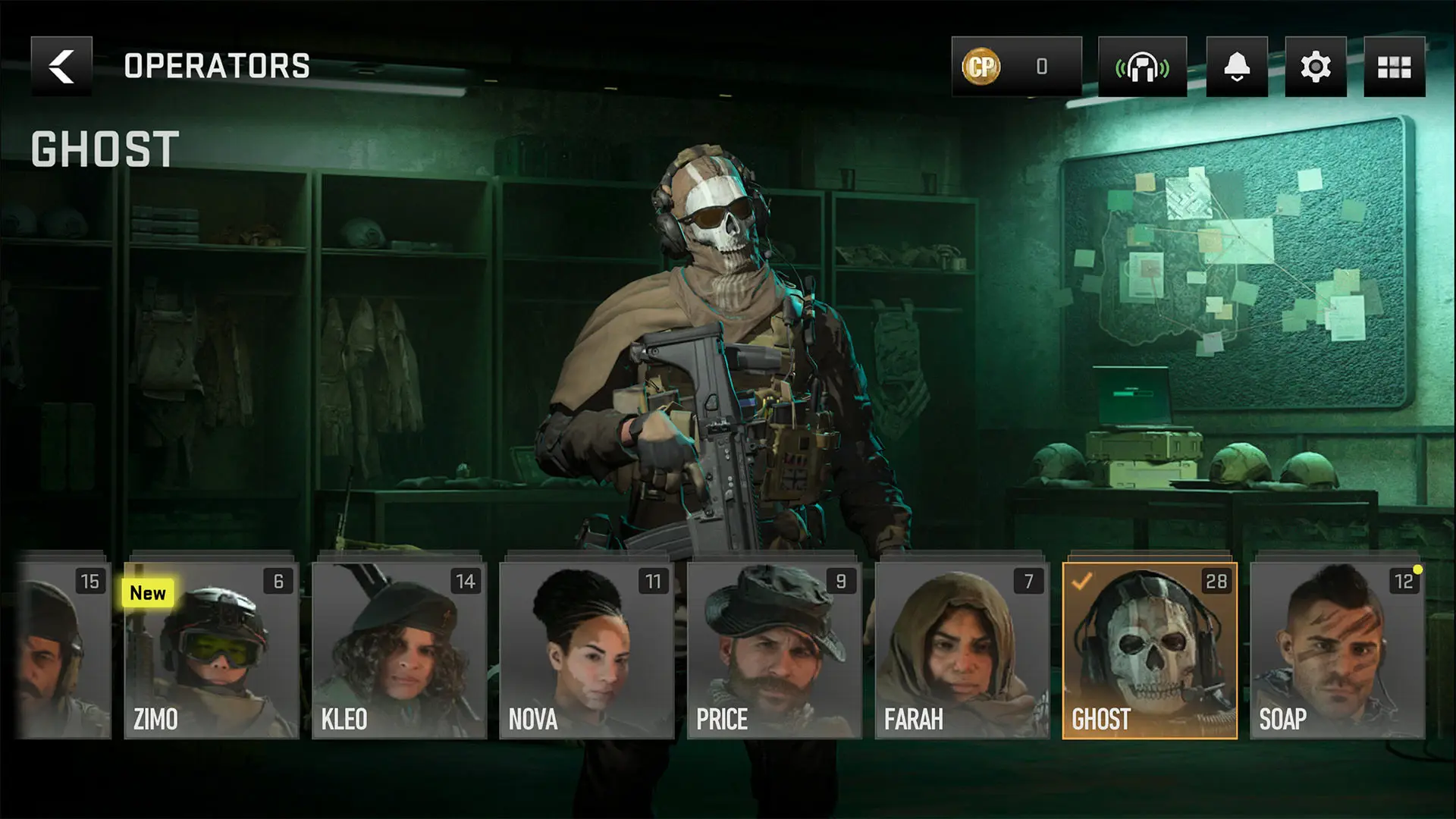 کاراکتر گوست در بازی Call of Duty: Warzone Mobile