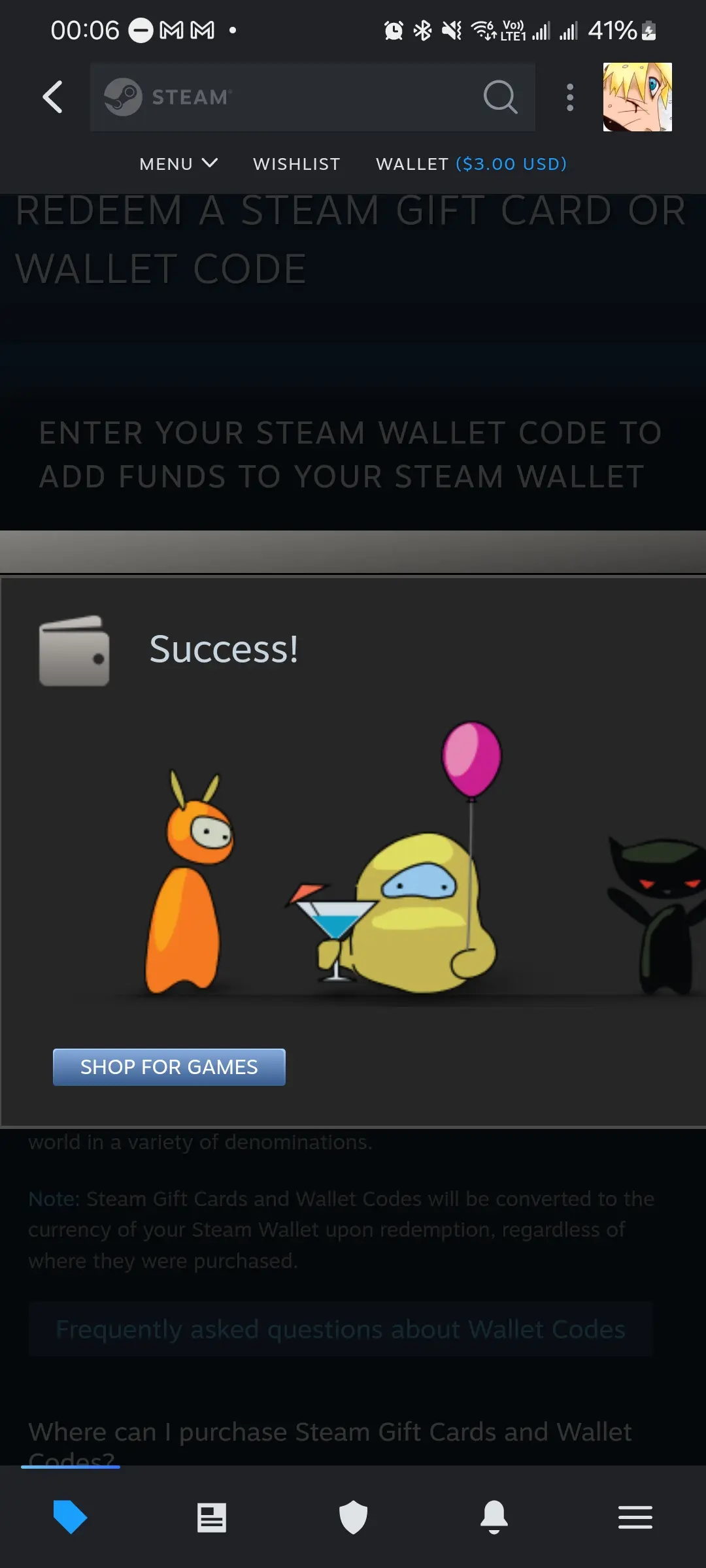فرآیند وارد کردن کلید استیم (Steam) یا کد کیف پول در اندروید با موفقیت به پایان رسید