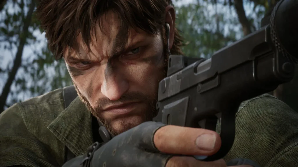 پیش‌روی مخفیانه اسنیک با استتار تمساح در رودخانه بازی Metal Gear Solid Delta: Snake Eater