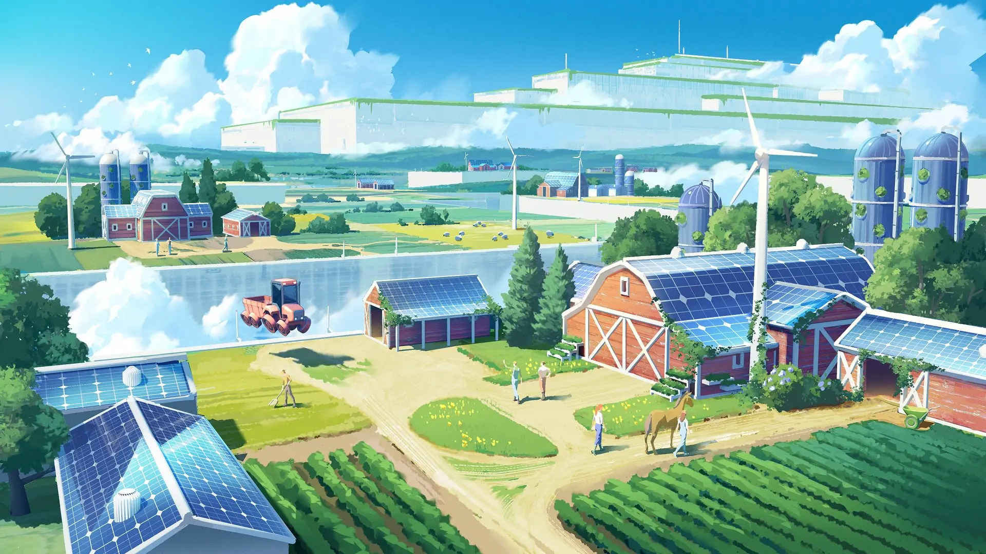 کارخانه سیلو شبیه سازی مزرعه آینده نیروی خورشیدی